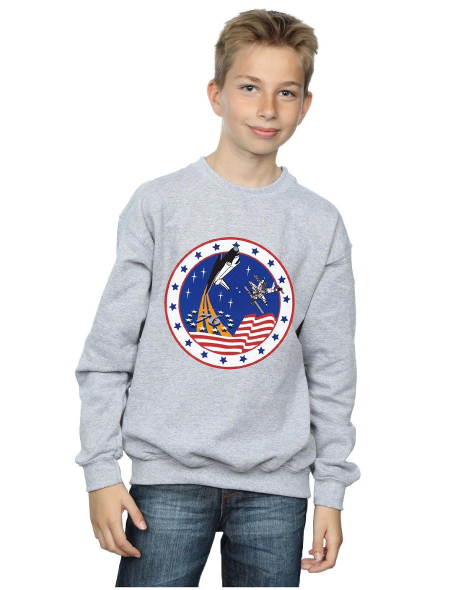 NASA Boys Classic Rocket 76 Sweatshirt - Sports Grey