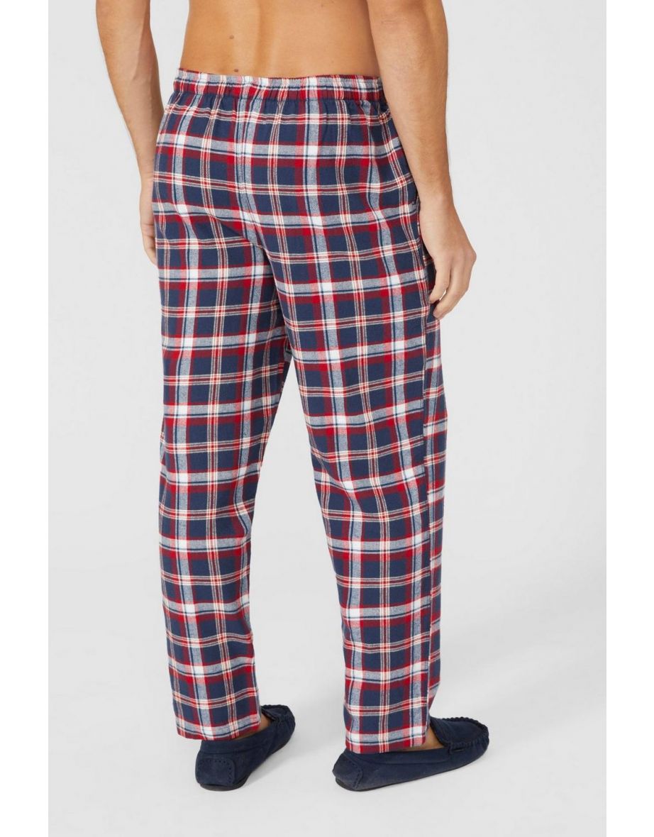 Check Brushed Twill Woven Loungepant - red - 3