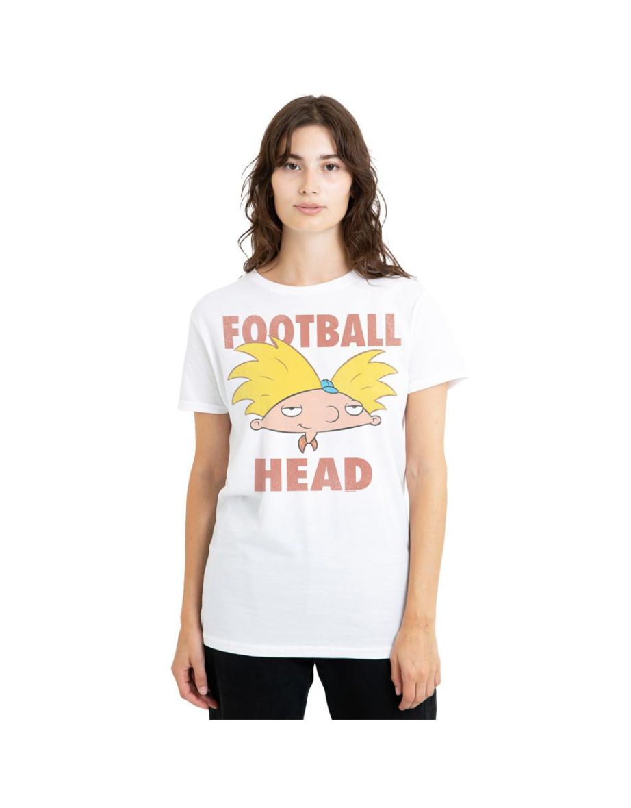 Hey Arnold! Unisex Adult Football Head T-Shirt - White