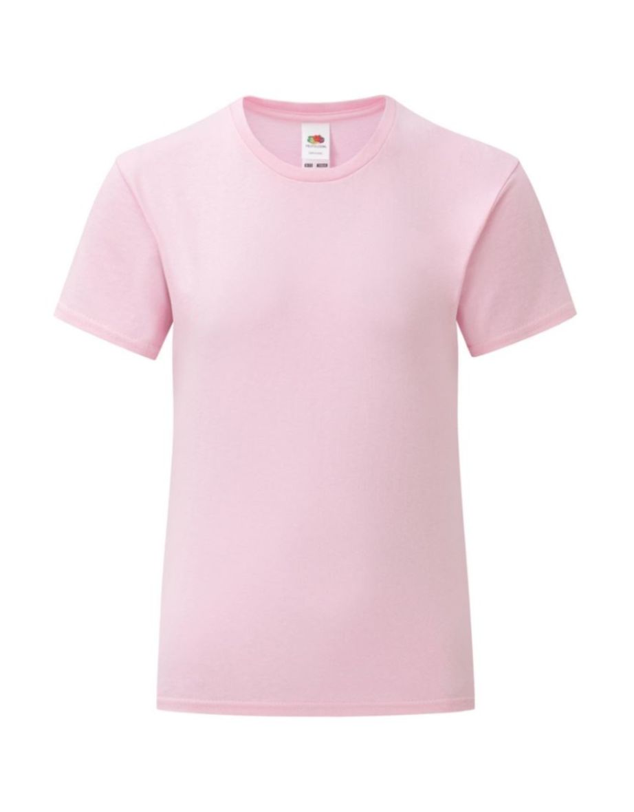 Fruit Of The Loom Girls Iconic T-Shirt - Light Pink