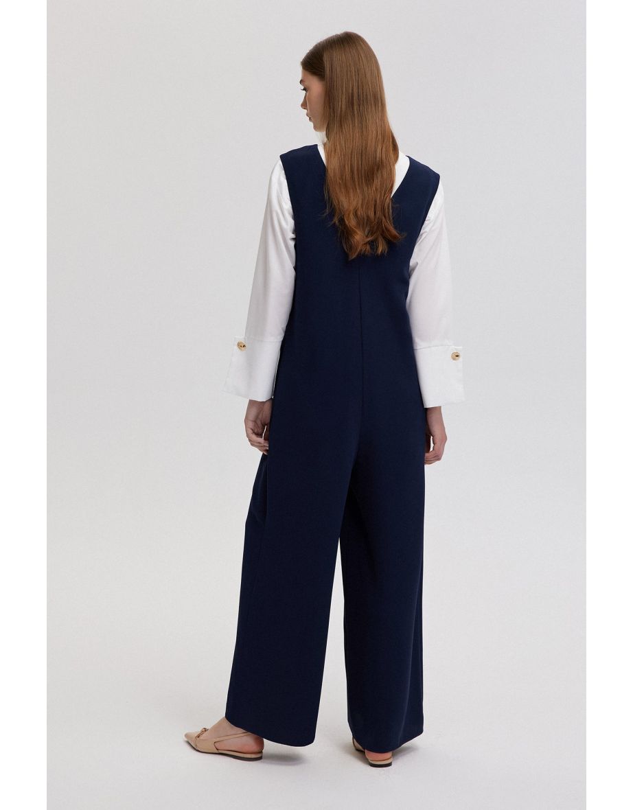 WIDE LEG SLEEVELESS JUMPSUIT - 4