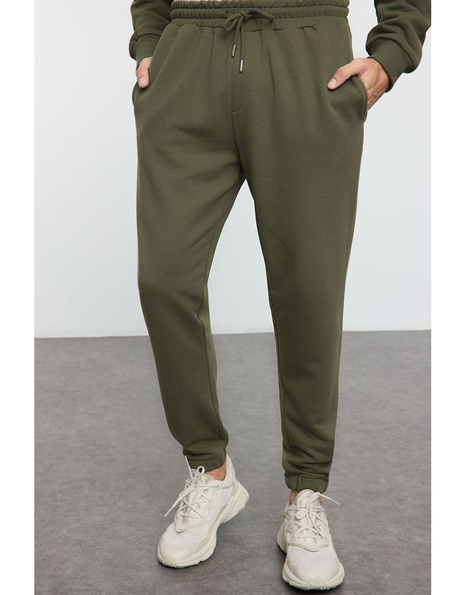 Khaki Oversize / Wide Cut Text Printed Tracksuit - 4