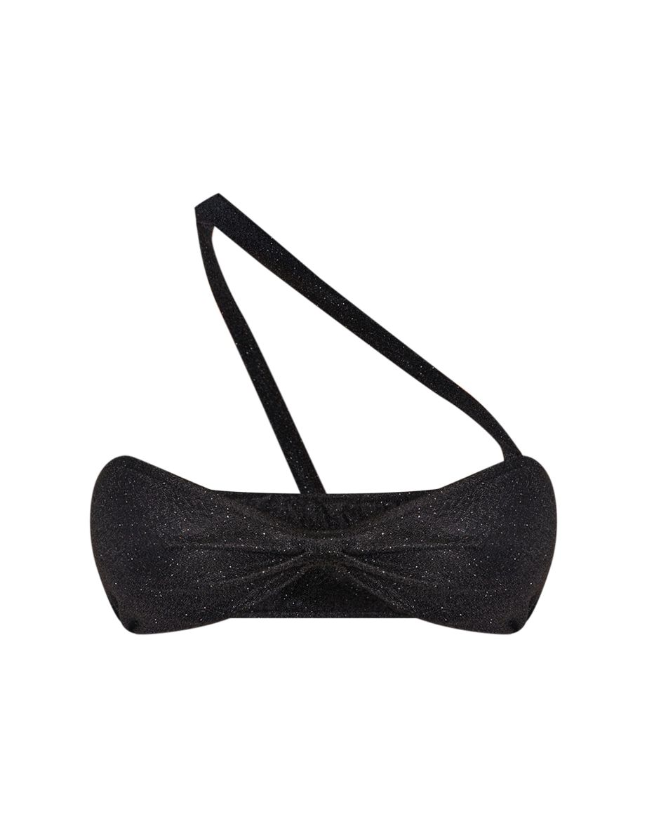 Shape Black Glitter Asymmetric Bralette - 4