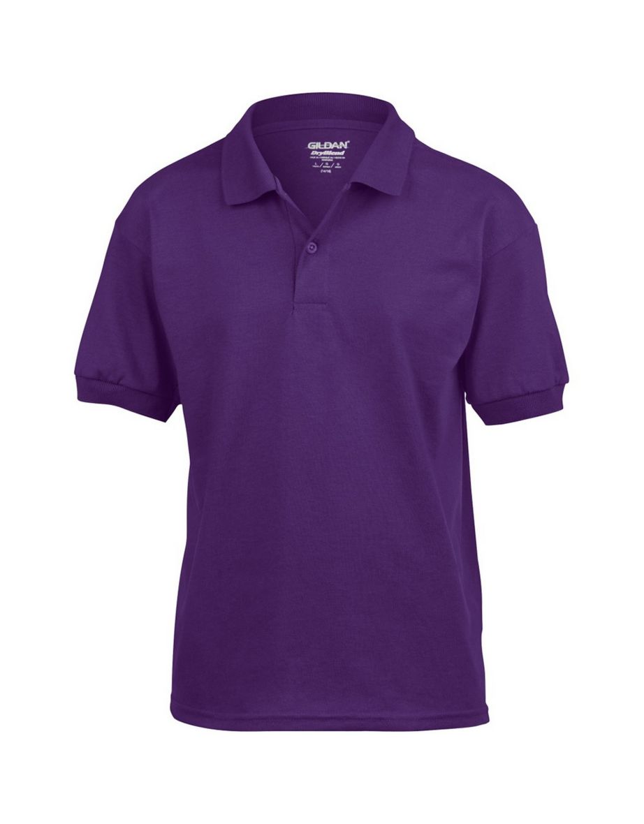 Gildan DryBlend Childrens Unisex Jersey Polo Shirt (Pack Of 2) - Purple