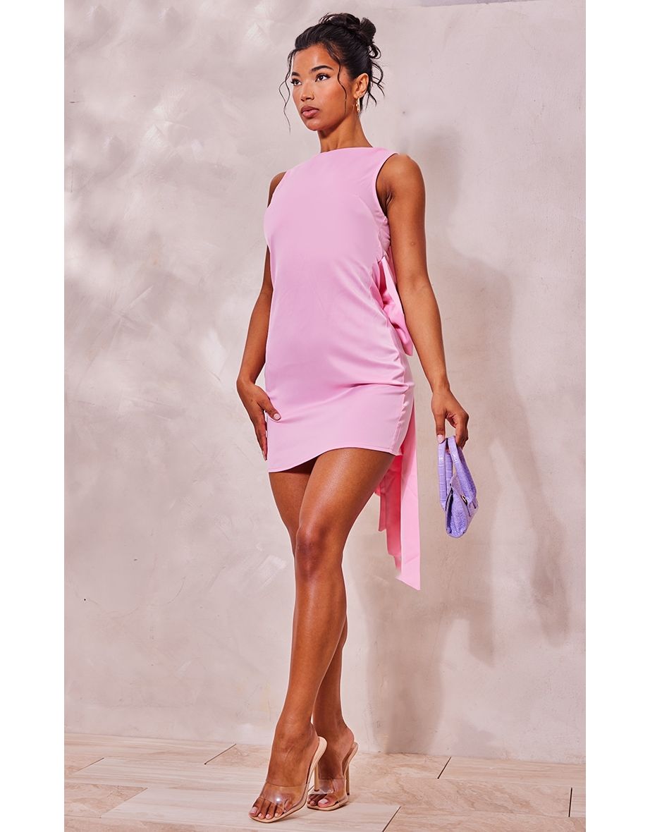 Pink satin shift dress best sale