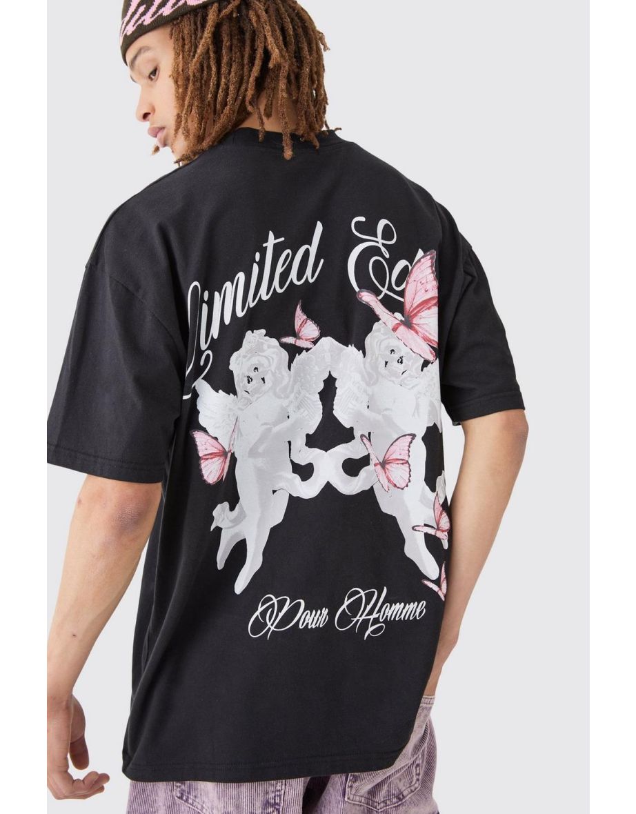 Oversized Limited Edition Cupid T-shirt - black