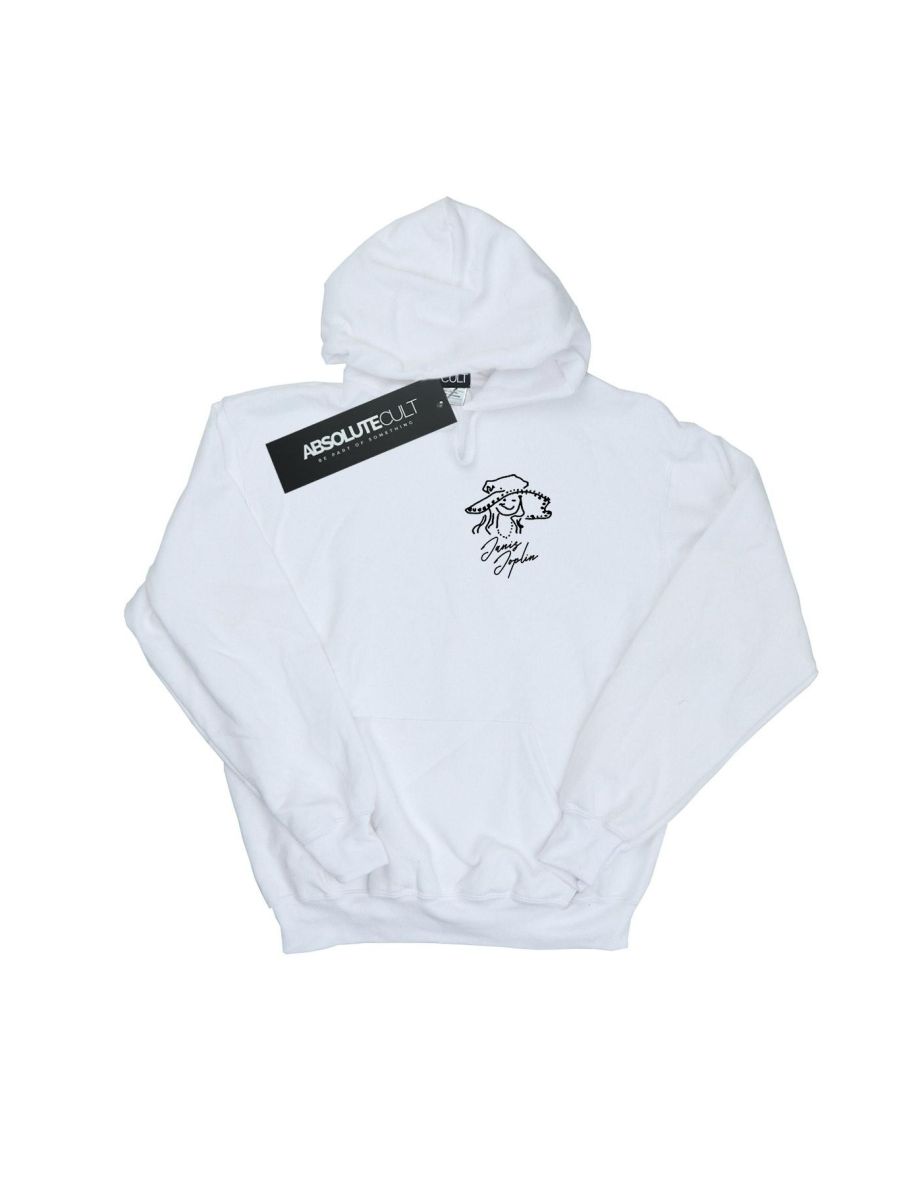 Janis Joplin Boys Outline Sketched Hoodie - White