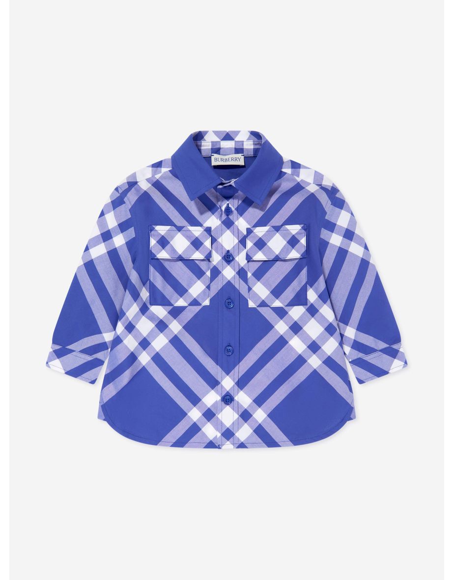 Baby Boys Check Angelo Shirt in Blue