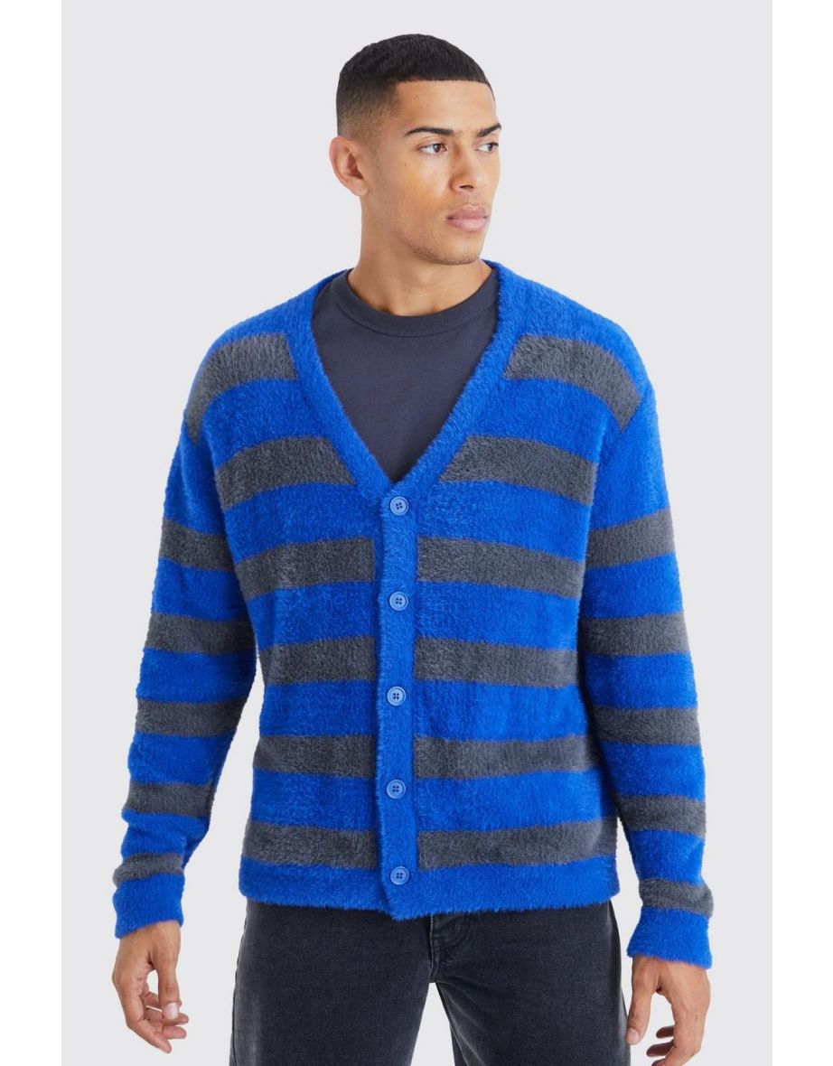 Fluffy button up cardigan hotsell