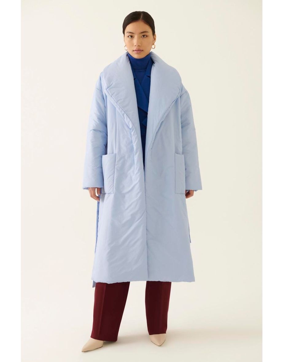 Clairs Regular Fit Shawl Collar Midi Oversized Lilac Women's Coat - 3