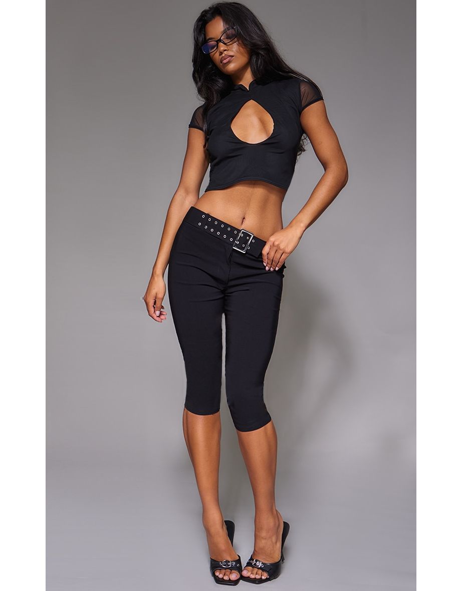 Black Keyhole Cut Out Crop Top