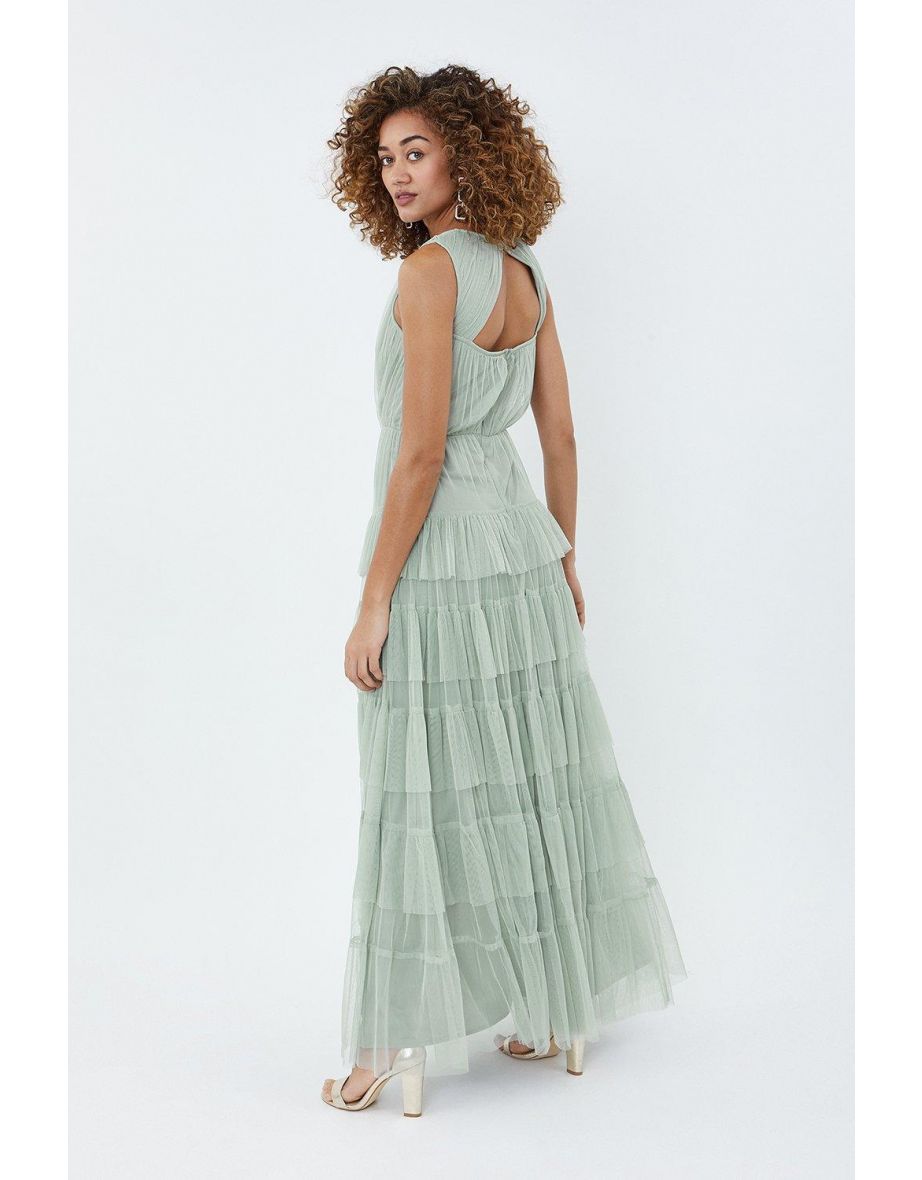 Tulle Tiered Maxi Dress - 2