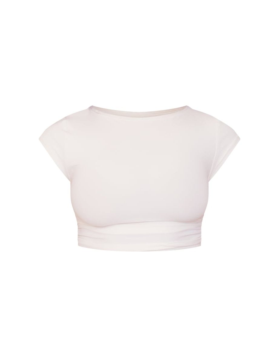 Shape White Slinky Ruched Side T Shirt - 4