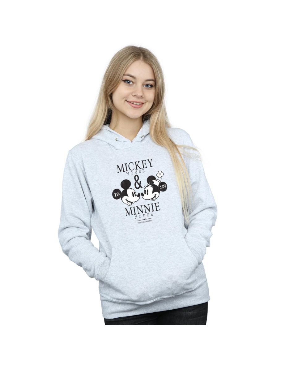 Disney Womens/Ladies Mickey And Minnie Mouse Mousecrush Mondays Hoodie - Sports Grey