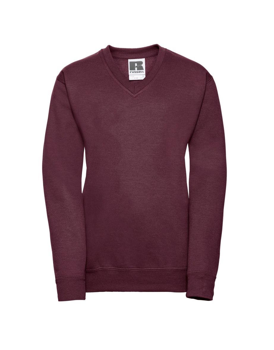 Russell Childrens/Kids Jerzees Schoolgear V Neck Sweatshirt - Burgundy