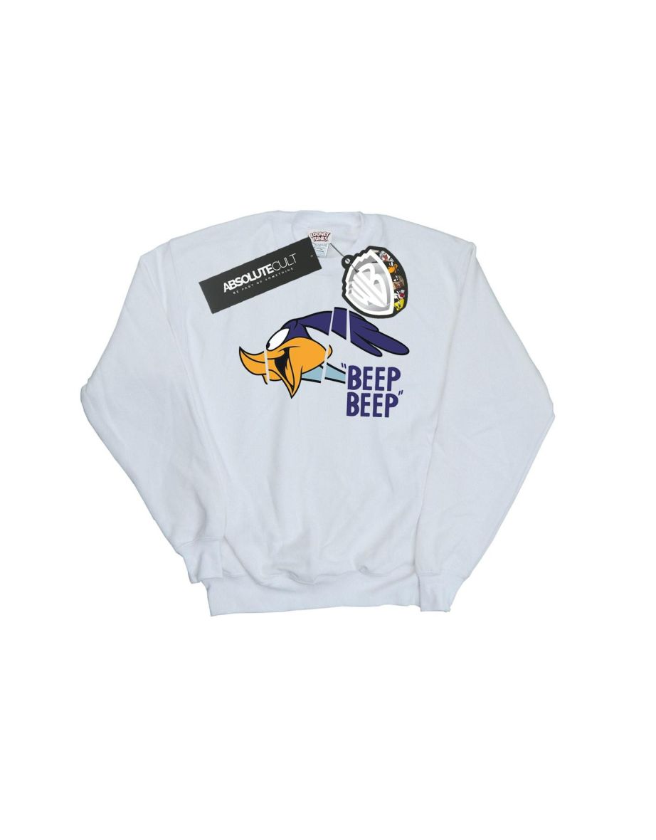 Looney Tunes Girls Road Runner Beep Beep Sweatshirt - White