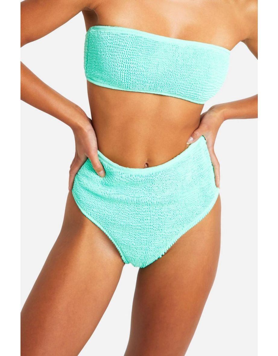 Premium Crinkle Bandeau Tube Bikini Top - mint - 2