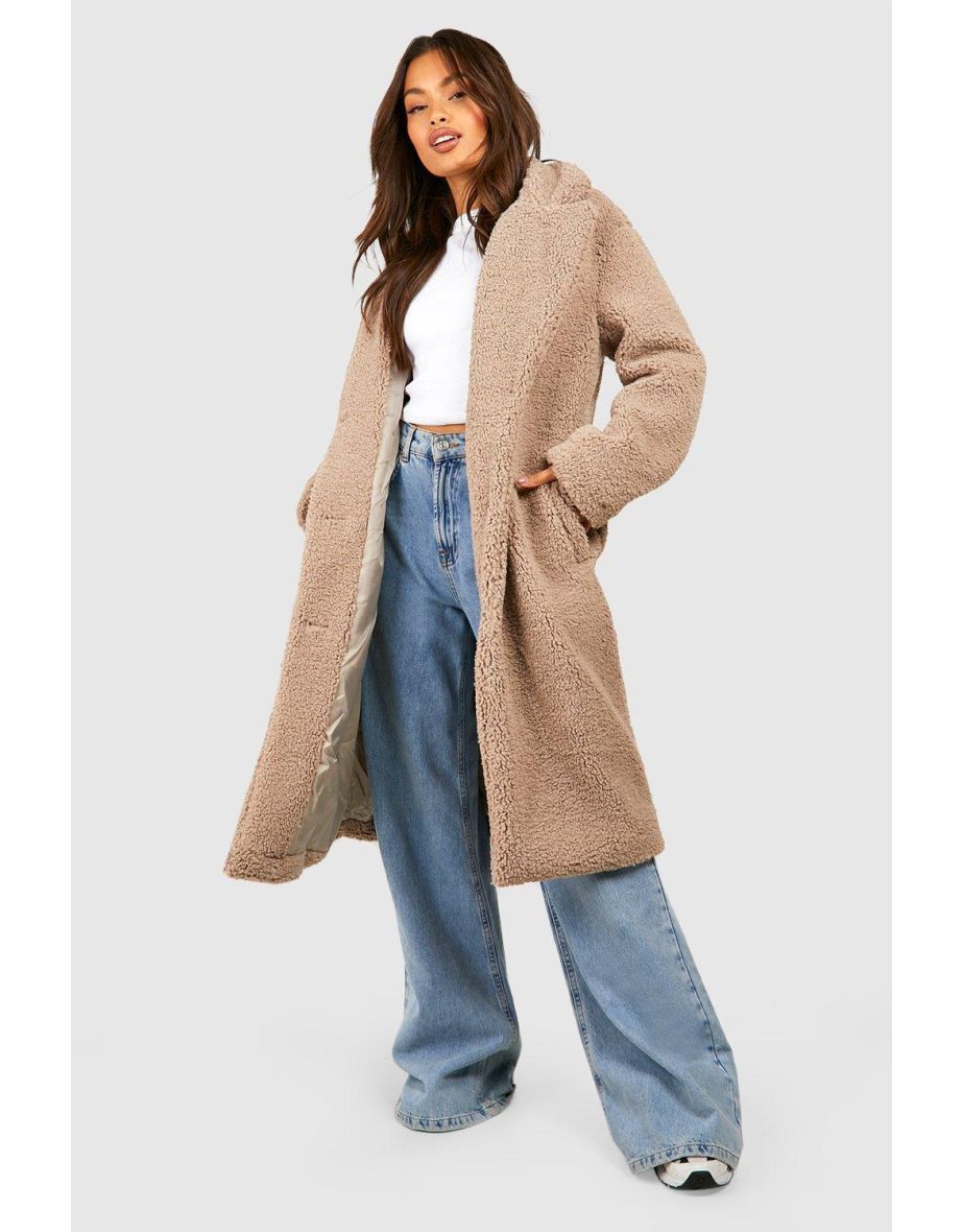 Boohoo long teddy outlet coat