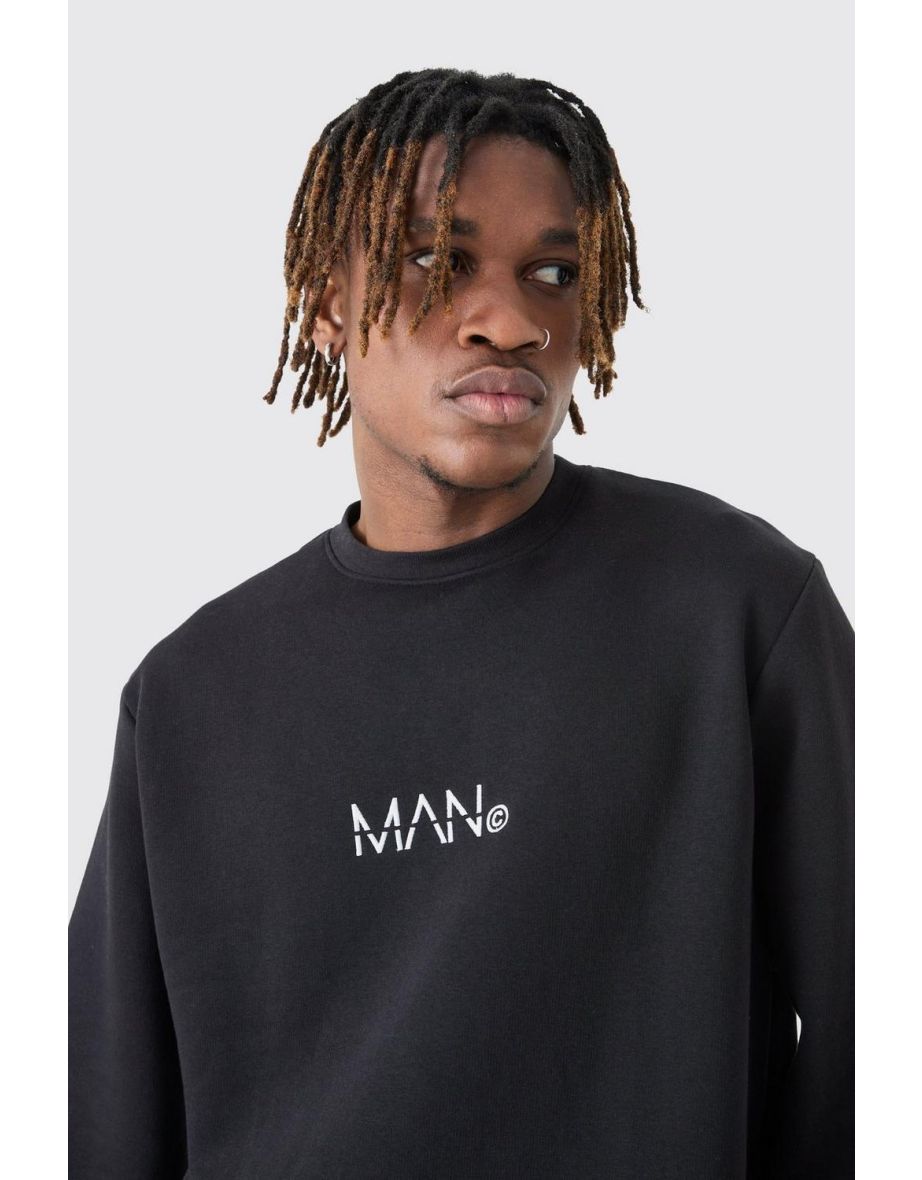 Tall Man Dash Crew Neck Sweatshirt In Black - black - 2