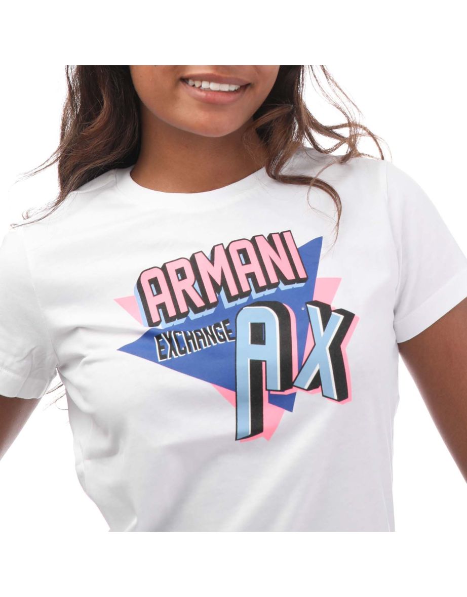 Women's Armani Exchange Slim-Fit T-Shirt in White - 3