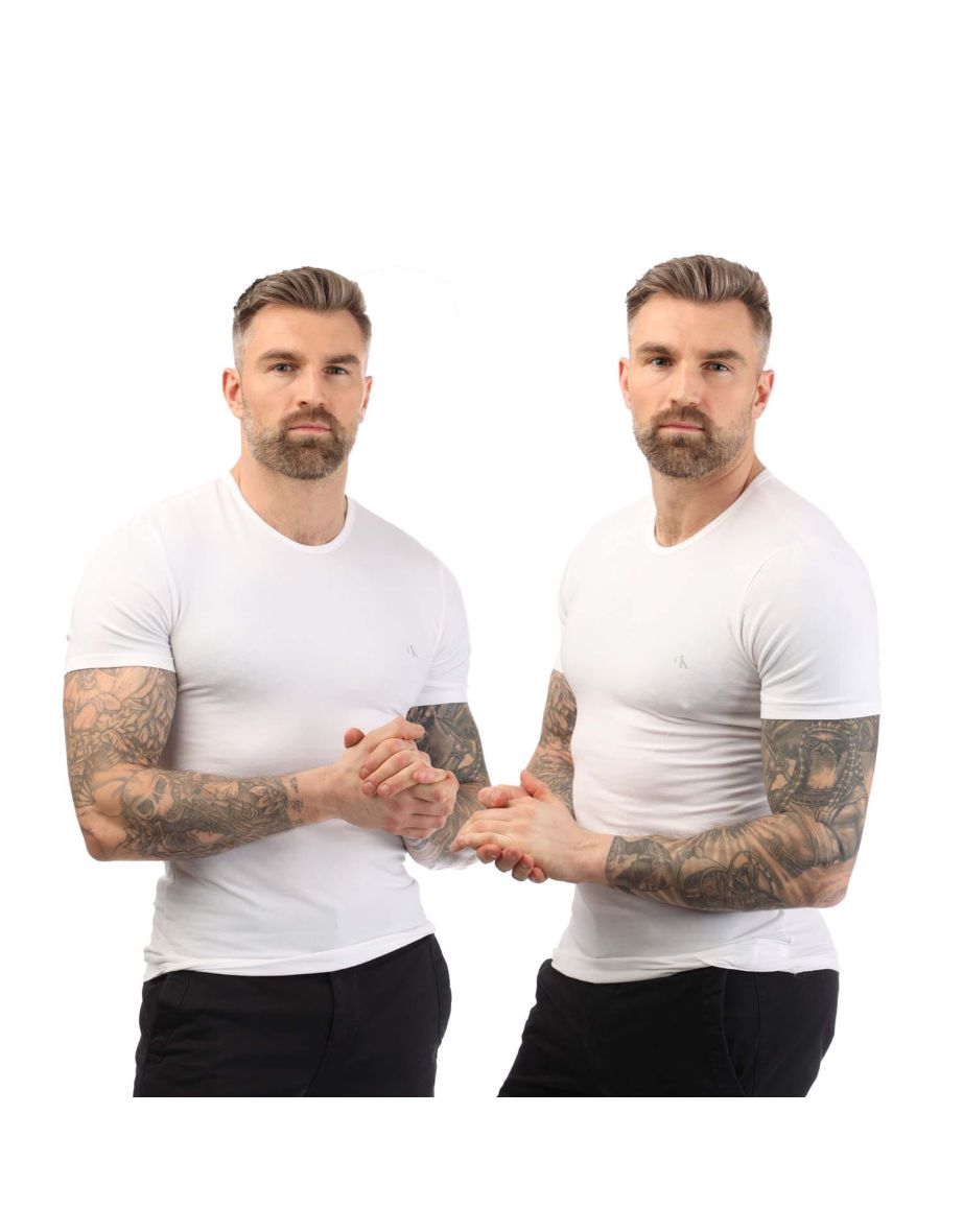 Men's Calvin Klein 2 Pack of Essential Crew T-Shirts in White