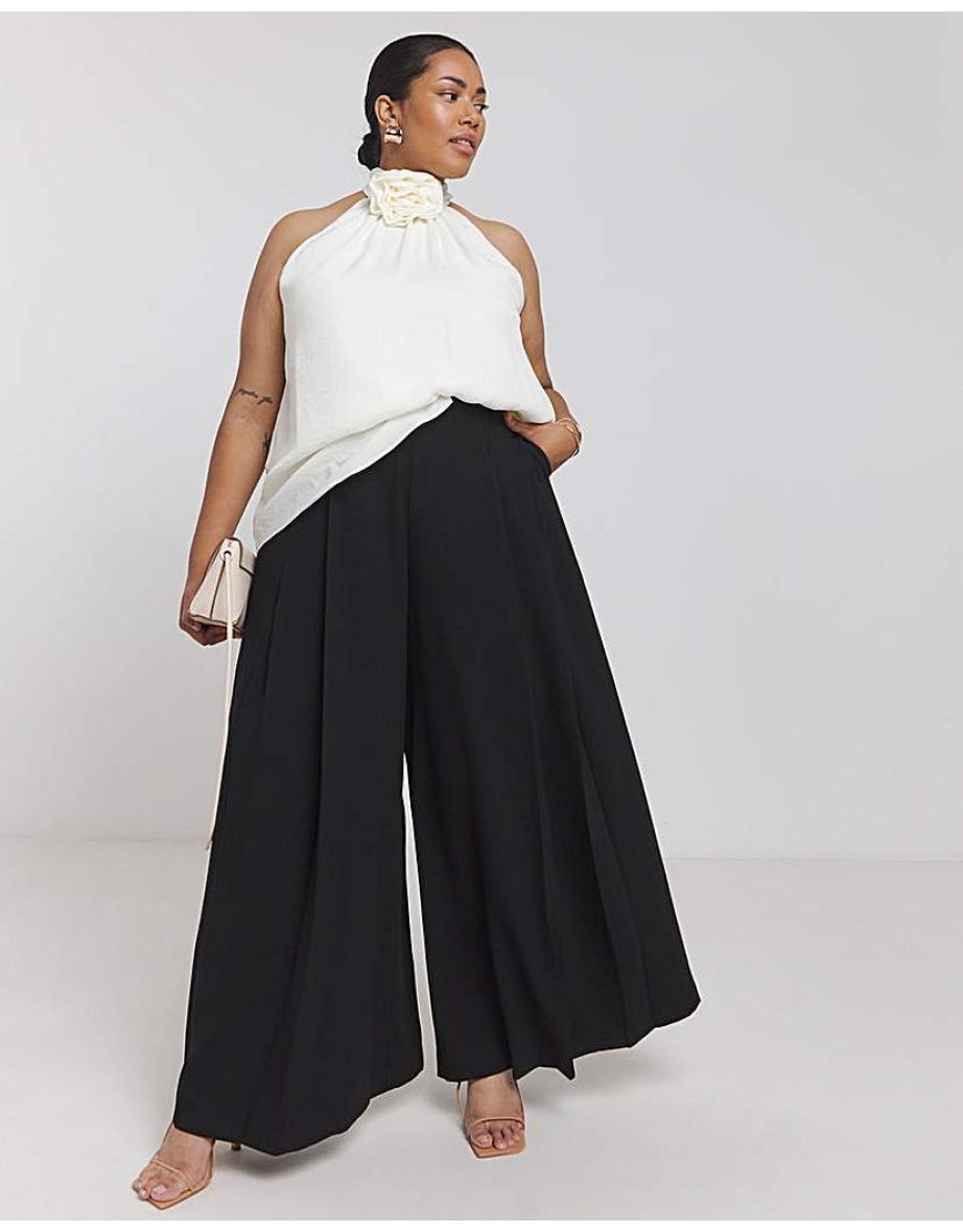 Joanna Hope Pleated Wide Leg Trousers