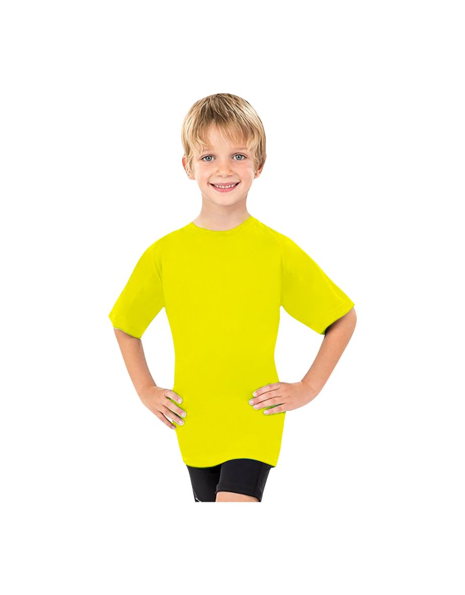 Spiro Childrens Boys Performance Aircool T-Shirt - Flo Yellow - 2