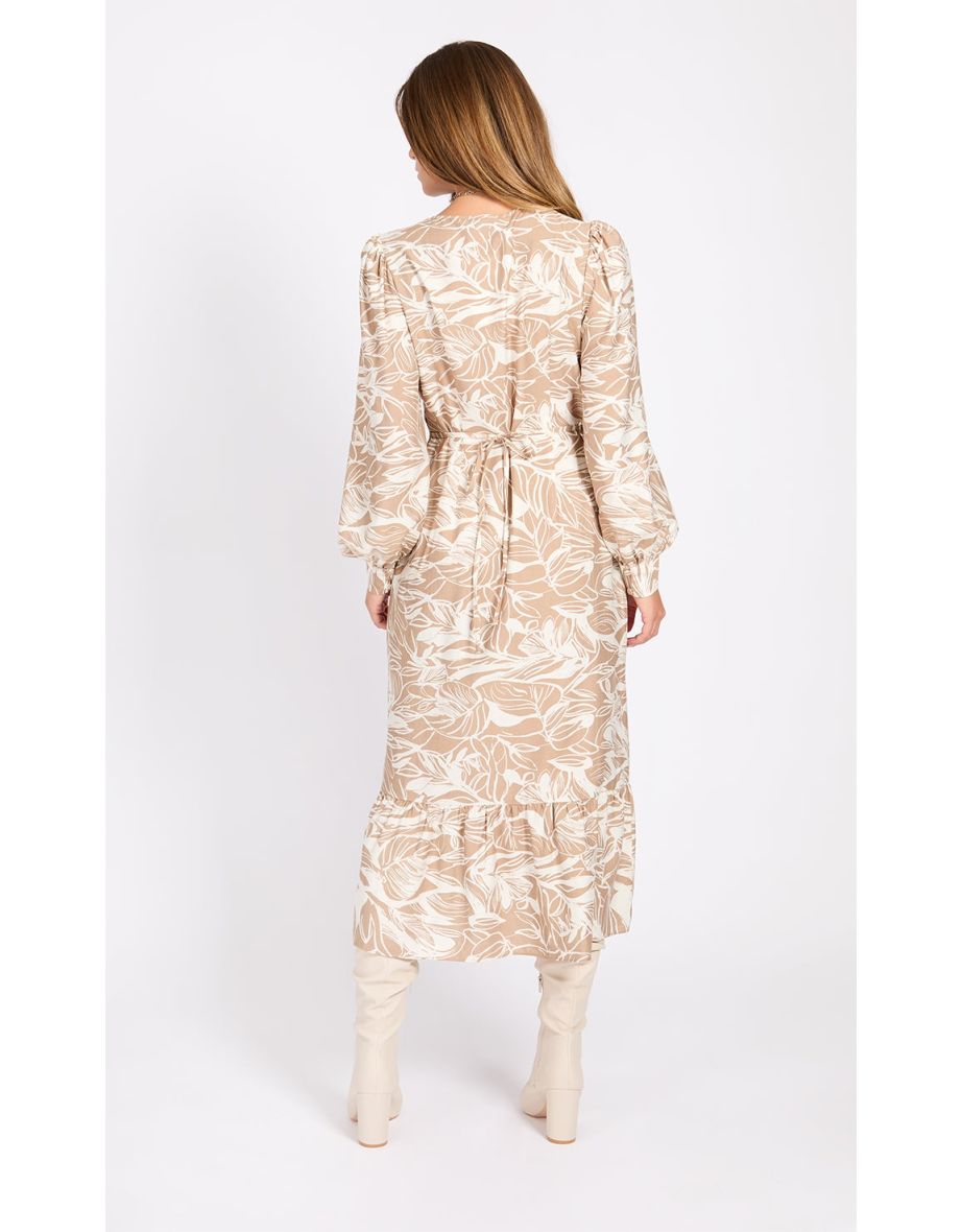 Leaf Print Midaxi Dress - 3