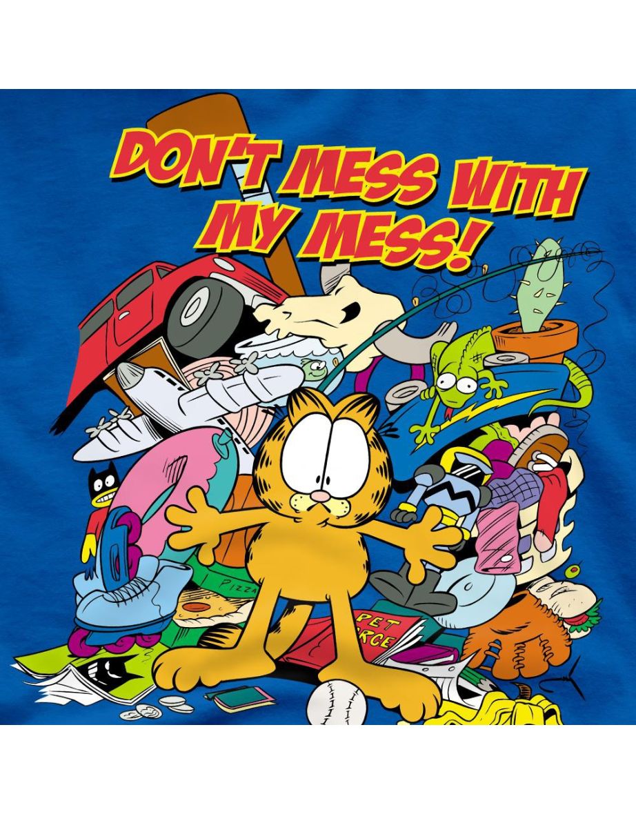 Garfield Mens My Mess T-Shirt - Royal Blue - 3