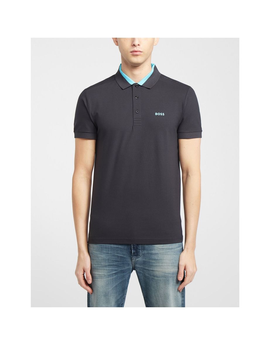 Shop Men s Hugo Boss Paule Polo Shirt in Blue Online in Bahrain VogaCloset