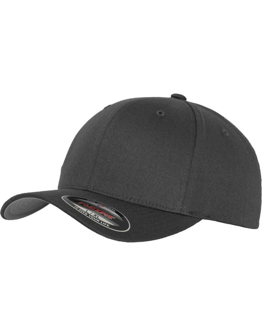 Yupoong Mens Flexfit Fitted Baseball Cap - Dark Grey