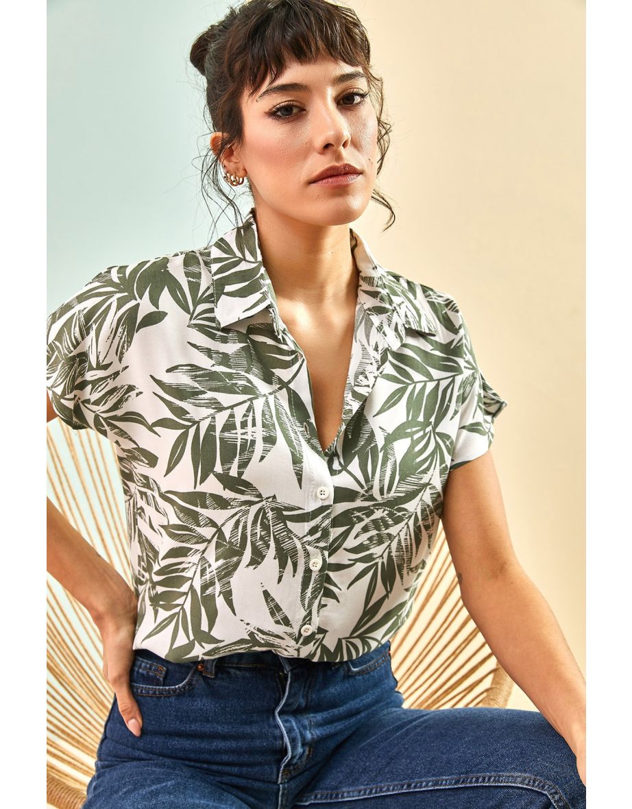 Women's Multi Patterned Bat Sleeve Shirt
