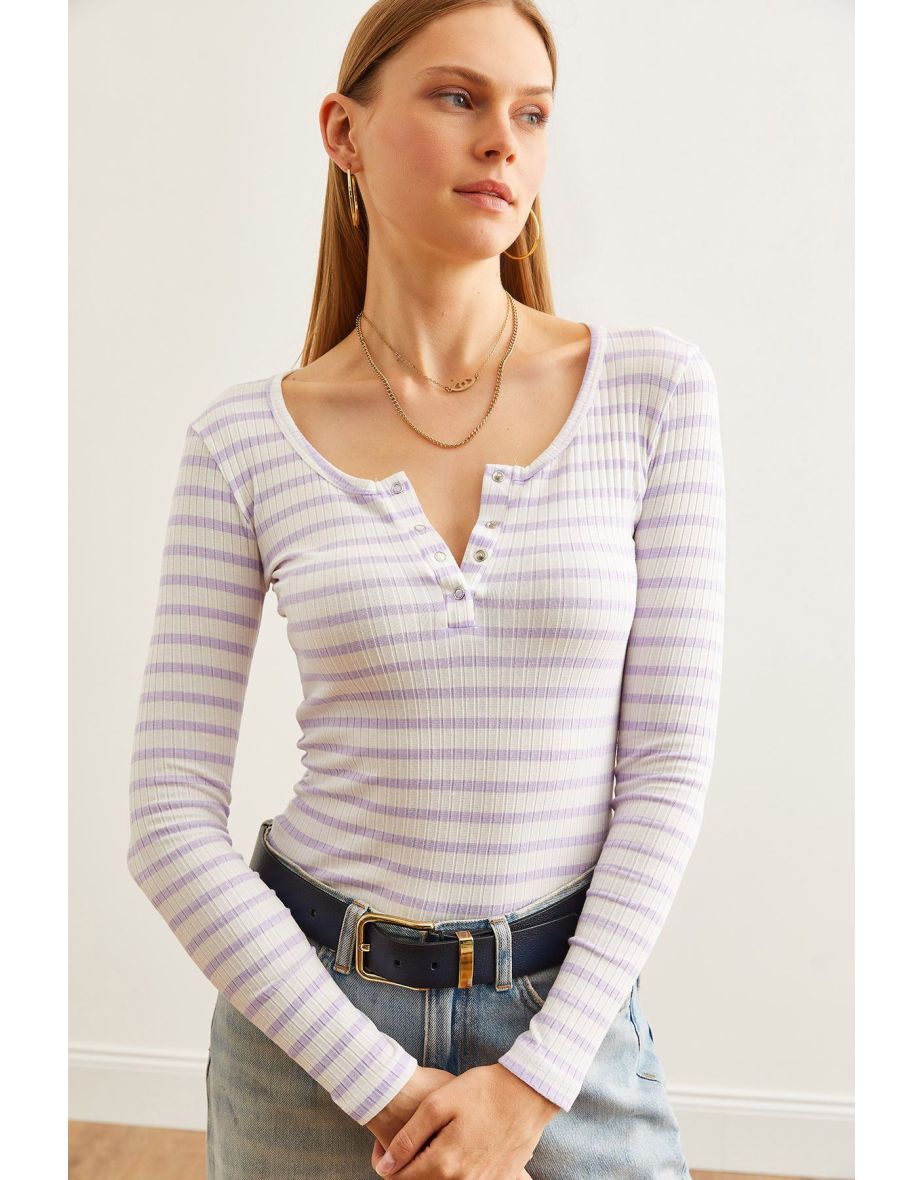 Women's Thick Ribbed Lilac Plaid Camisole top
