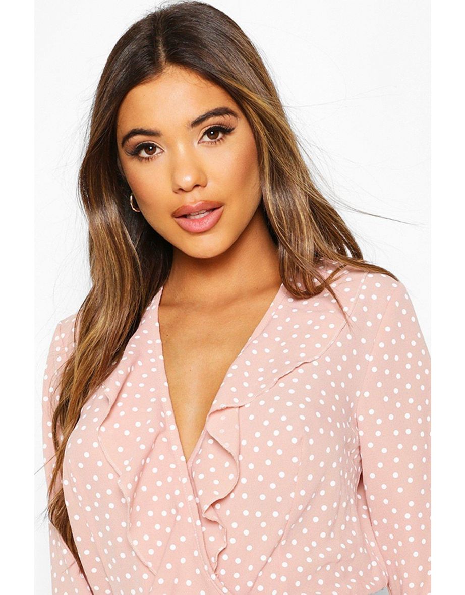 Polka Dot Frill Bodysuit - black - 3