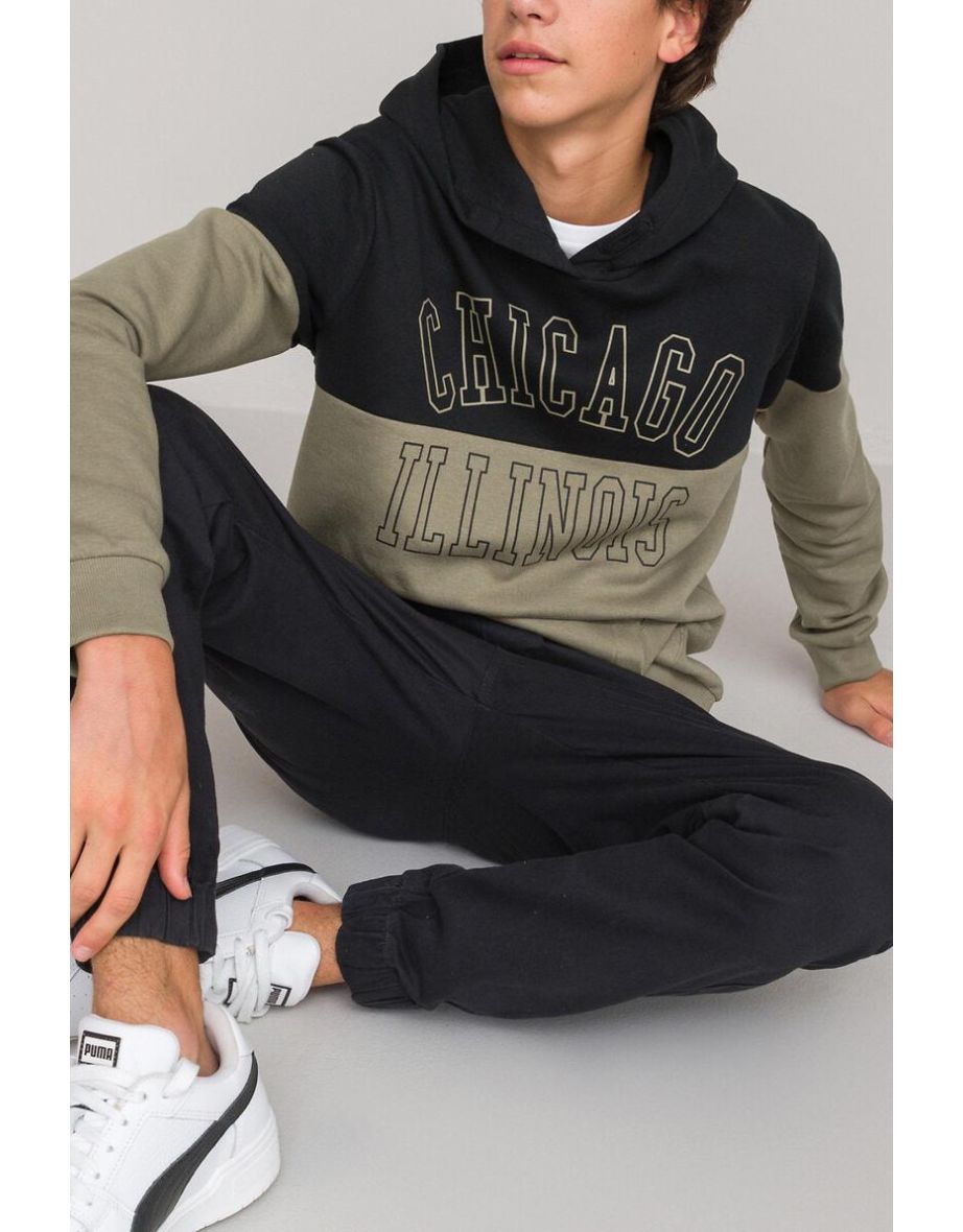 Chicago Illinois Printed Hoodie in Cotton Mix
