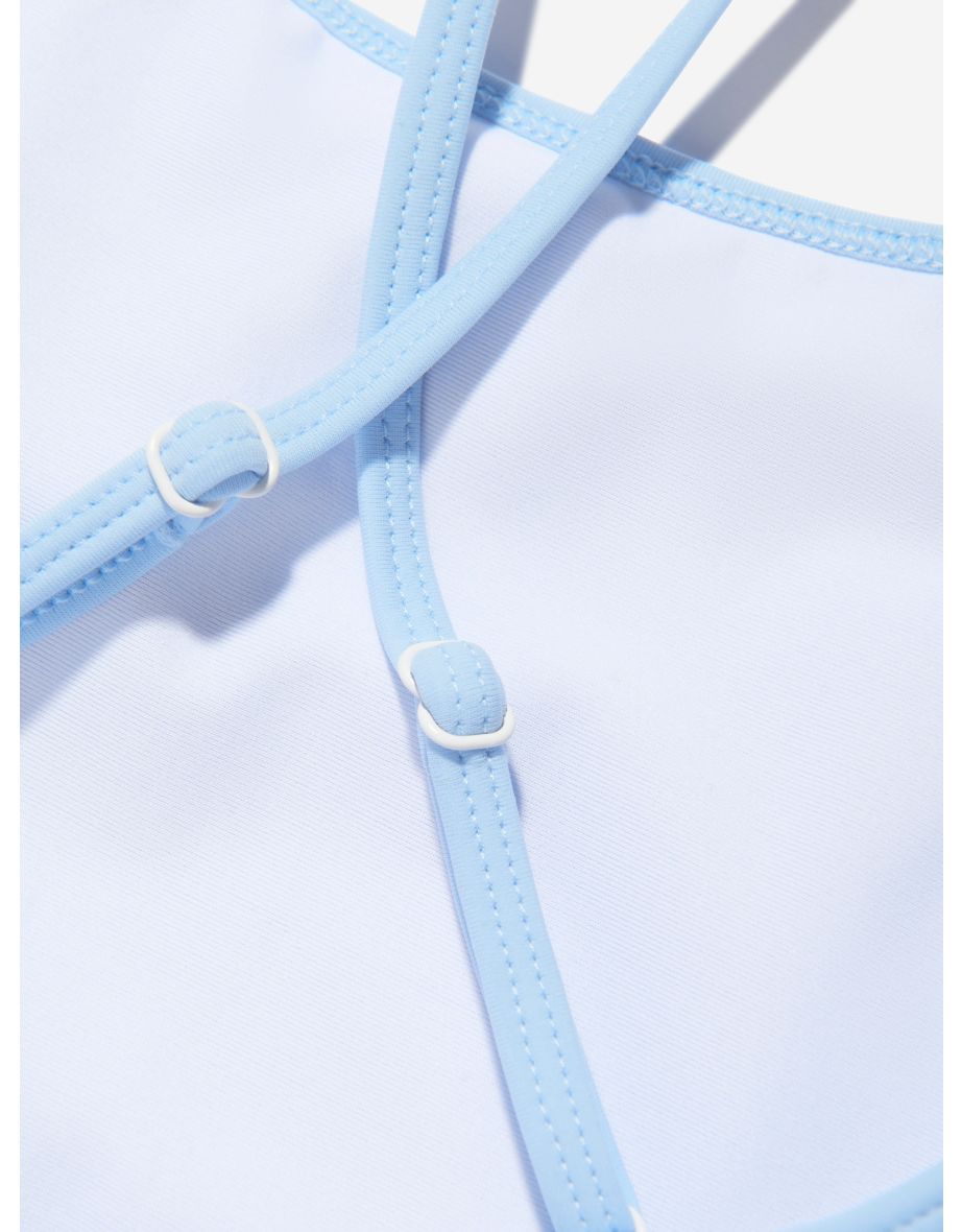 Girls Frill Criss Cross Gina Swimsuit in Blue - 3