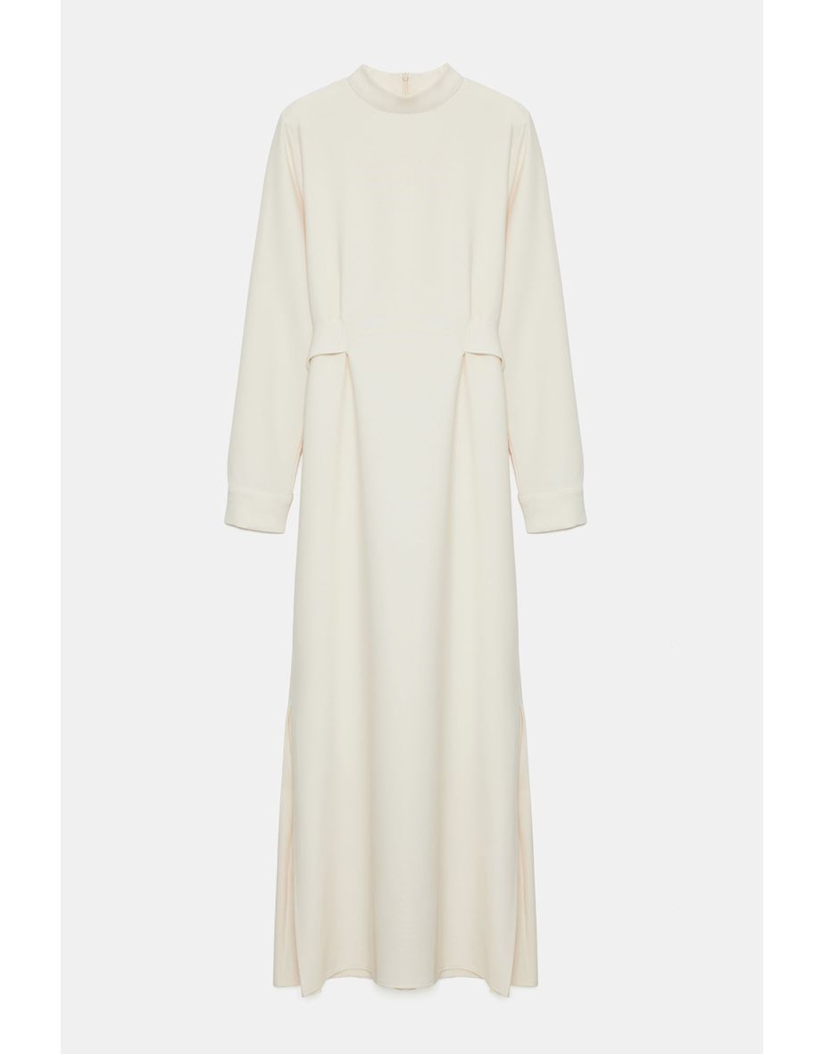 BELT WAISTED CREPE DRESS - 6