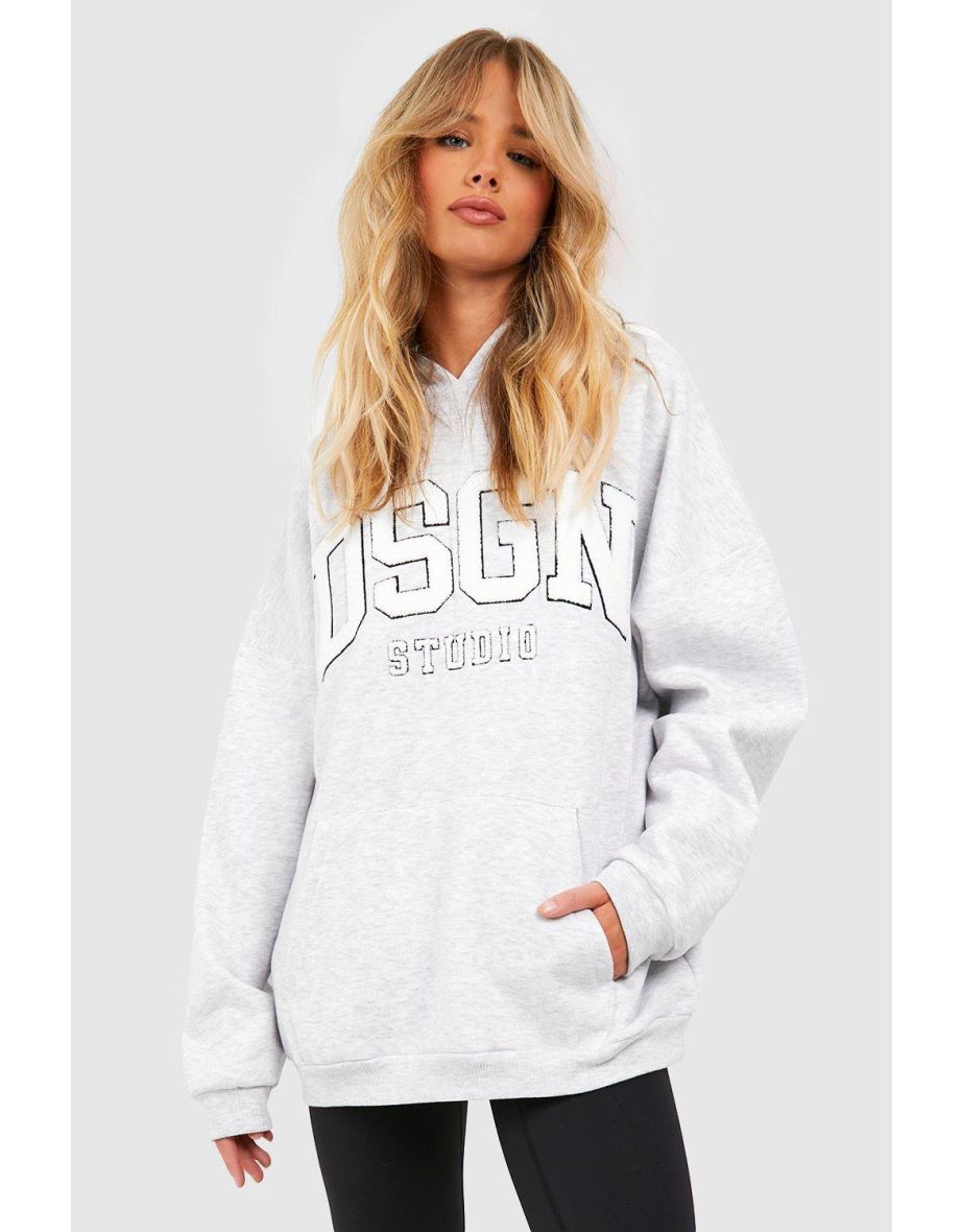 Women's Dsgn Studio Applique Oversized Hoodie