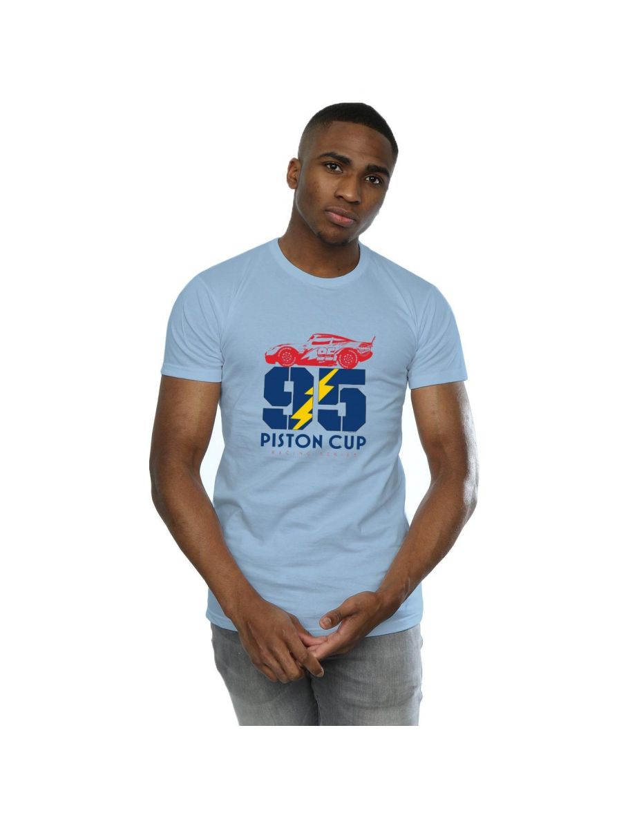 Disney Mens Cars Piston Cup 95 T-Shirt - Baby Blue
