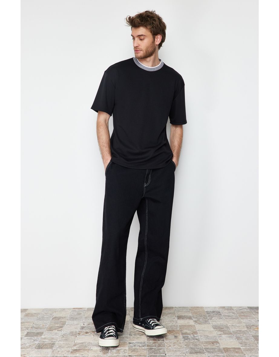 Limited Edition Basic Men's Relaxed/Comfortable Fit Short Sleeve Textured Pique T-Shirt