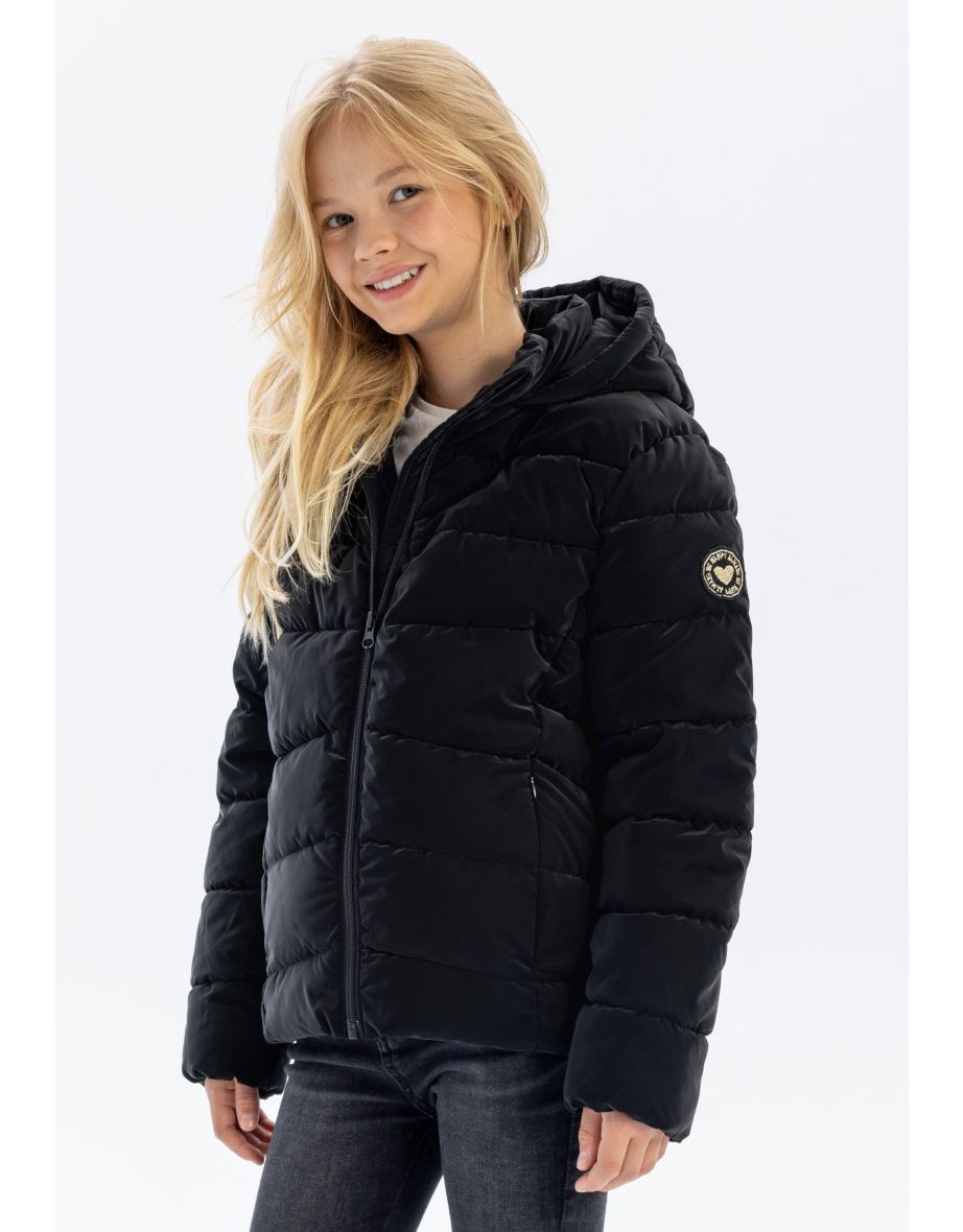 Girls Velvet Feel Padded Jacket