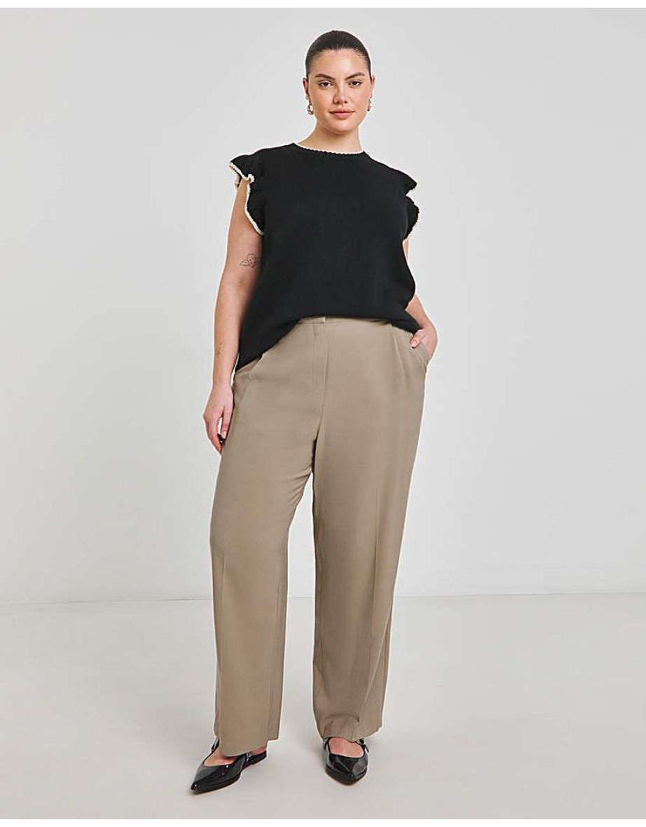 Neutral Wide Leg Trousers