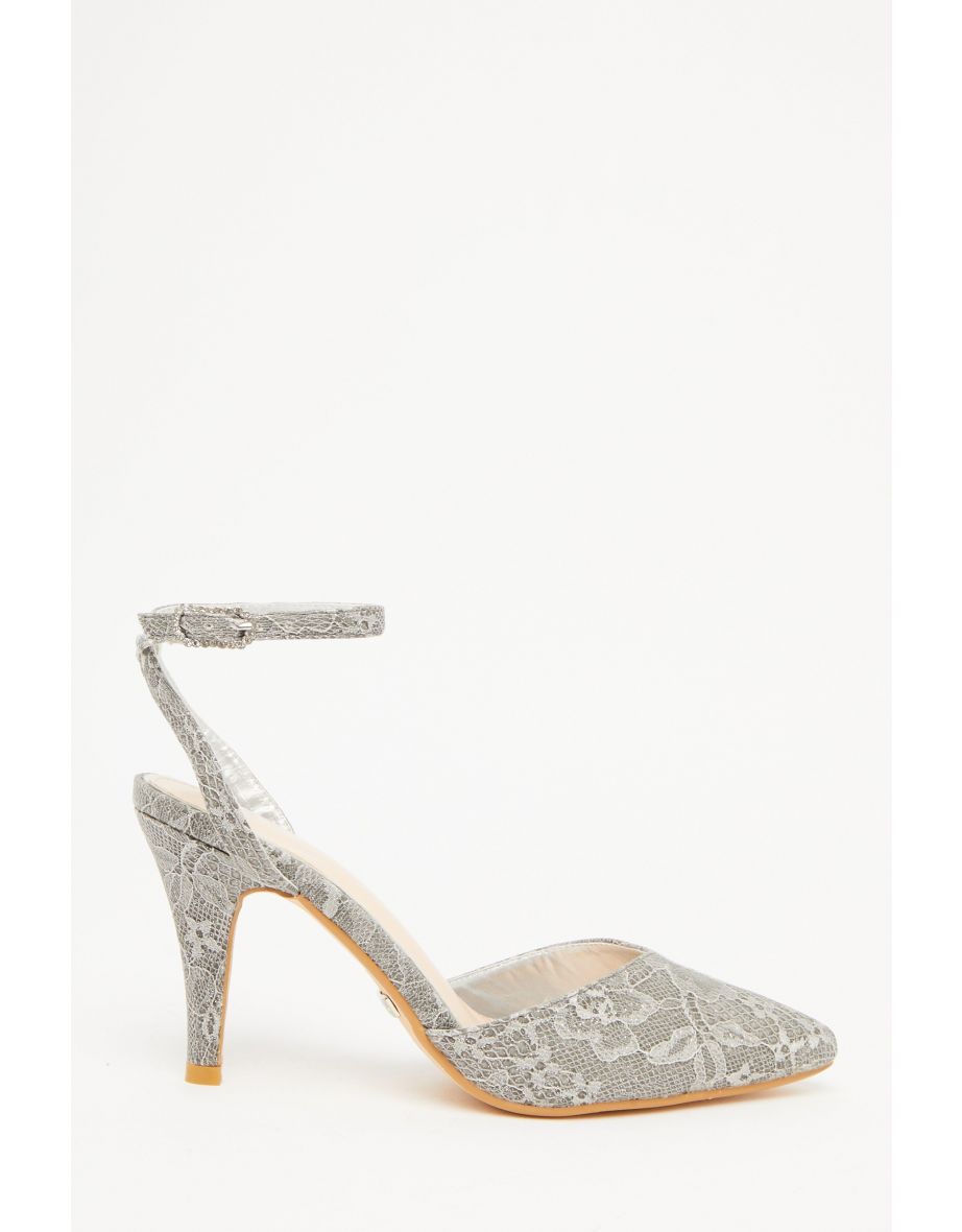 Grey hot sale sparkle heels