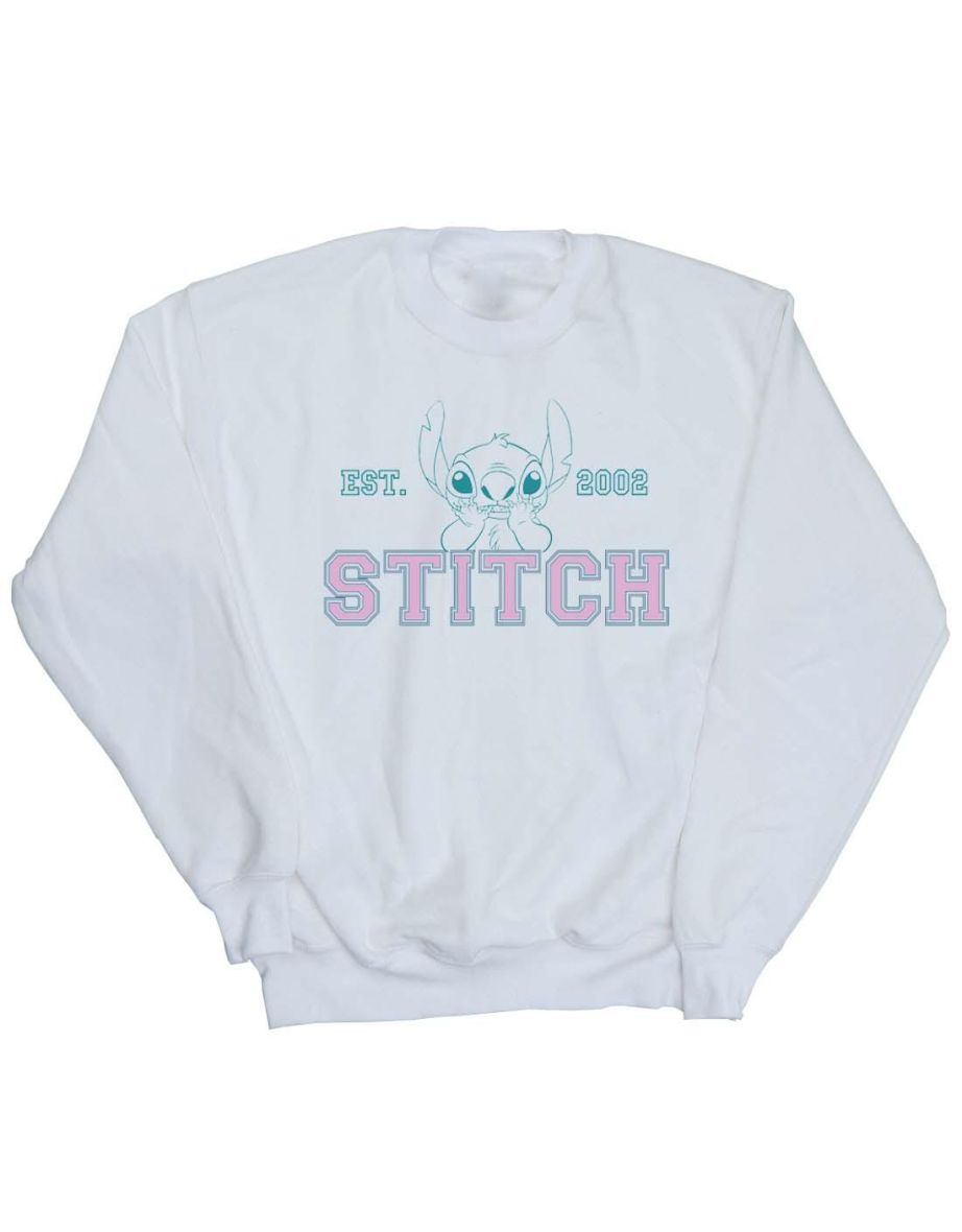 Disney Girls Lilo And Stitch Collegial Pastel Sweatshirt - White