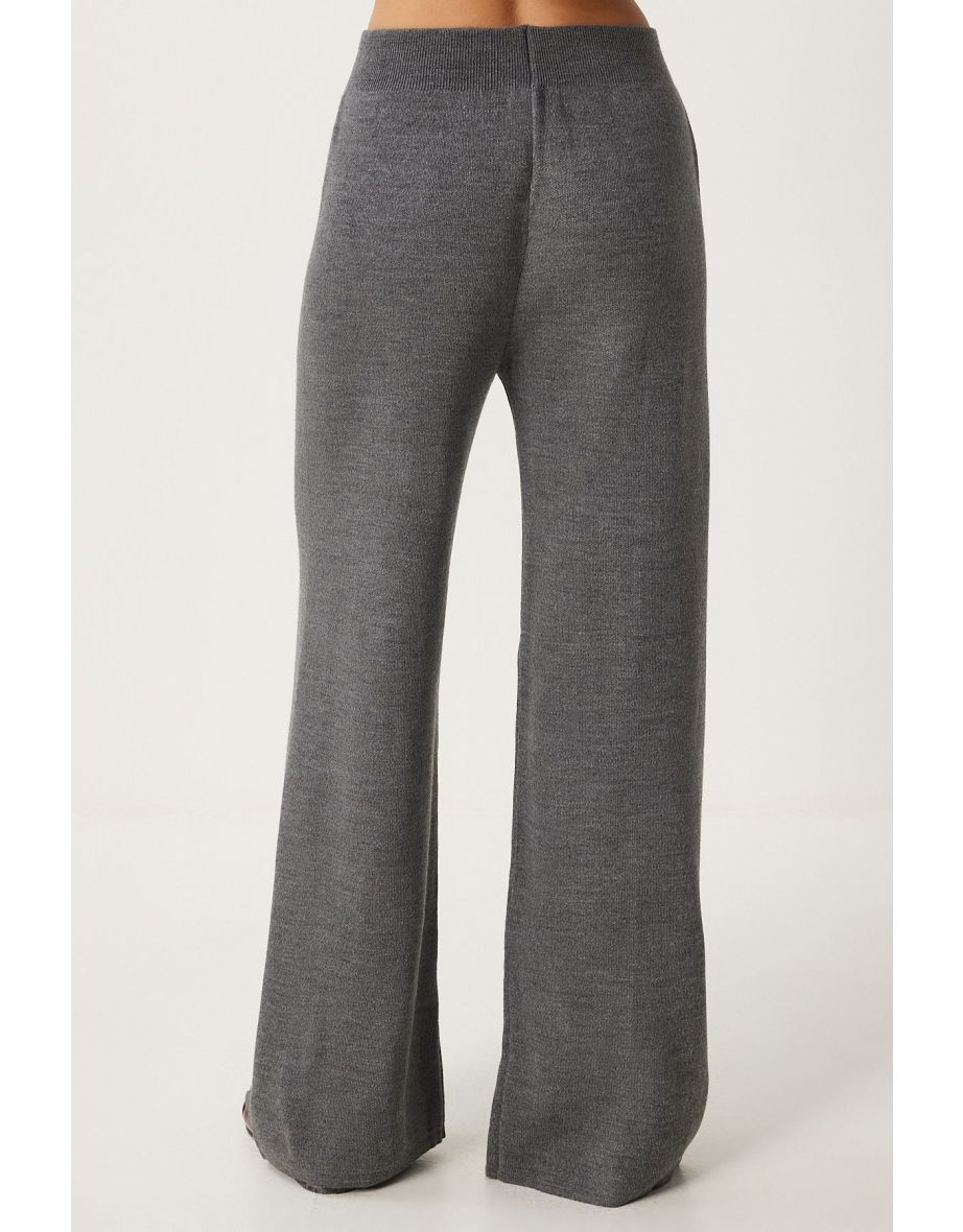 Women's Gray Stylish Knitwear Sweater Pants Suit - 9