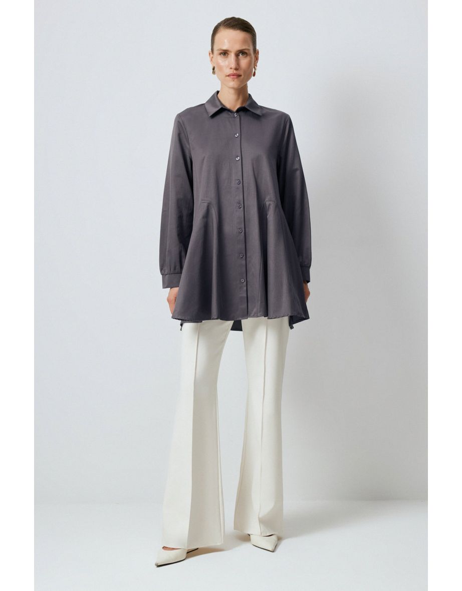 SHIRT WITH RUFFLE HEM
