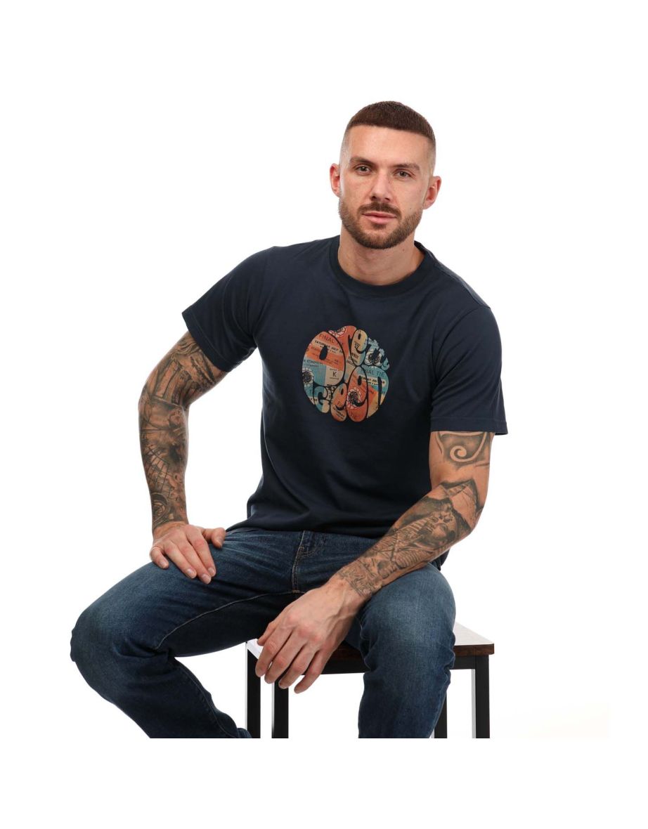 Men's Pretty Green Final Tie Logo T-Shirt in Blue - 3