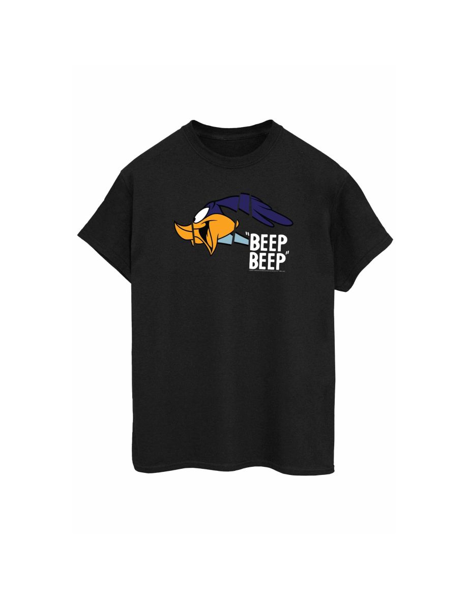 Looney Tunes Mens Beep Beep Road Runner Cotton T-Shirt - Black