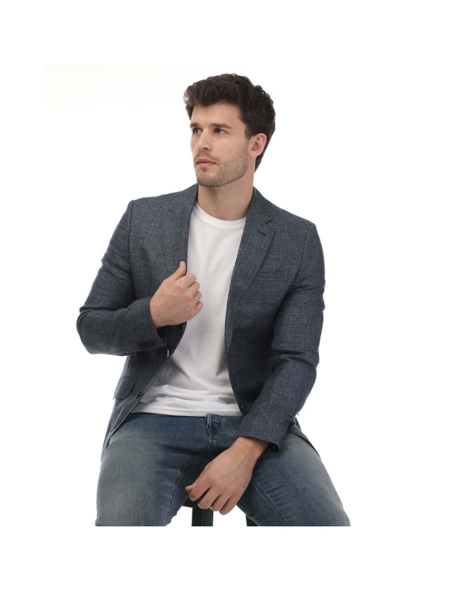 Men's Ted Baker Tyrusj Slim Linen Wool Jacket in Blue - 3