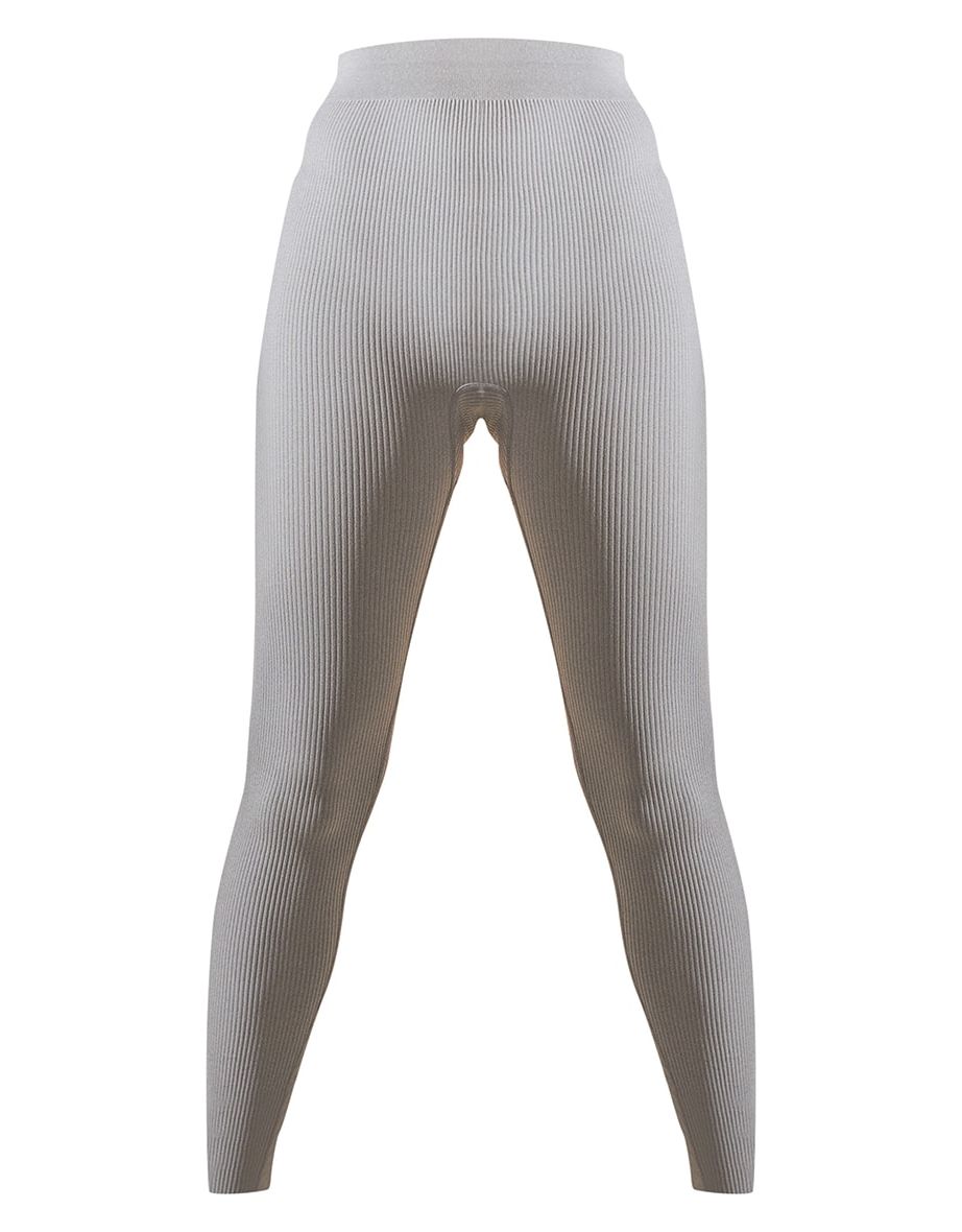 Grey Marl Structured Contour Rib Leggings - 4